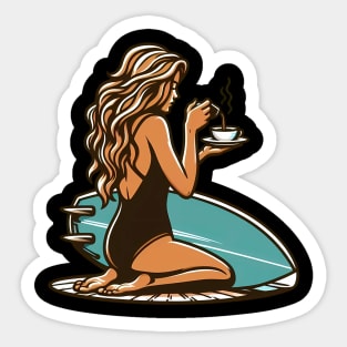 Coffee Surfer Sticker